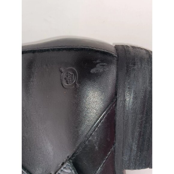 Born Womens Boot Size 8 Short Western Bootie Black Leather Strap Buckles - Picture 10 of 13